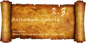 Kaltenbach Zomilla névjegykártya